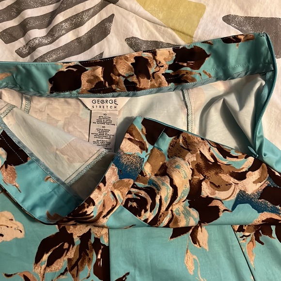 Teal and brown skirt - Picture 3 of 3